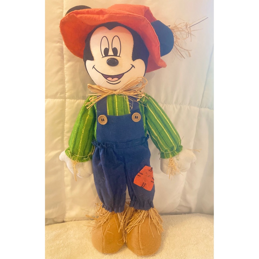 Disney‎ Mickey Mouse Scarecrow Fall Harvest Plush Shelf Sitter Hobby Lobby Decor